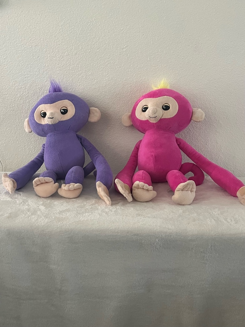 2 Plush Pink Monkey Stuffed Animal - Soft Cuddly Toy